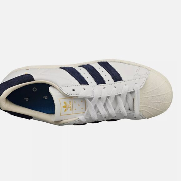 Adidas Pop Trading Co Superstar Herren White Navy Sneaker SIZE - 7.5M/8.5W - Picture 2 of 8